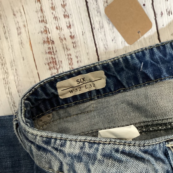 1604. Mens Buffalo Six Straight Leg Jeans Light Wash Size 32x32 - Picture 4 of 4